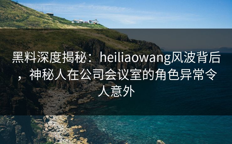 黑料深度揭秘：heiliaowang风波背后，神秘人在公司会议室的角色异常令人意外